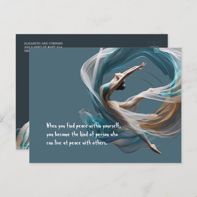 Flugflieger-Yoga-Lehrer Pilates-Fitness Postkarte (Vorne/Hinten)