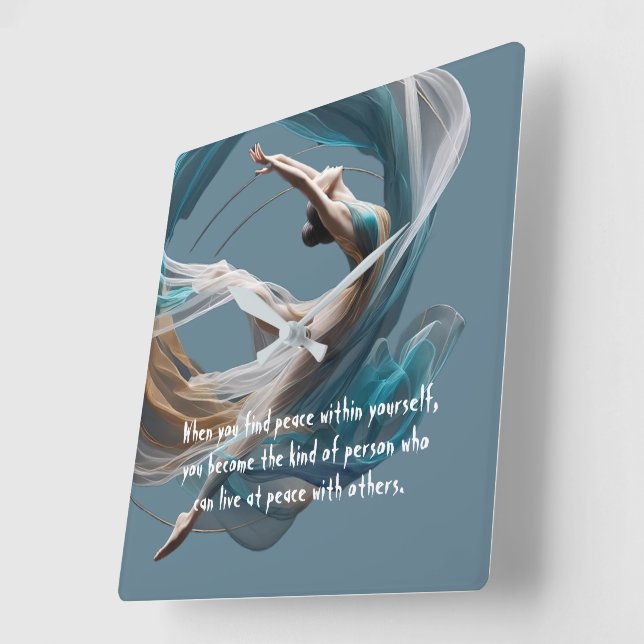 Flugflieger-Yoga-Lehrer Pilates-Fitness Quadratische Wanduhr (Winkel)