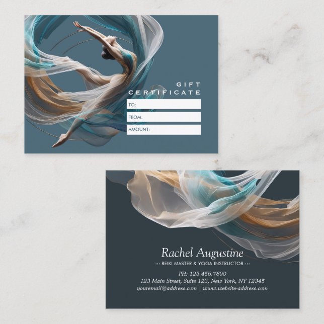 Flugflieger-Yoga-Lehrer Pilates-Fitness Rabattkarte (Vorne/Hinten)