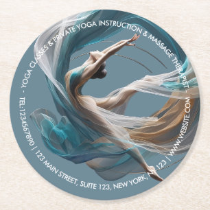 Flugflieger-Yoga-Lehrer Pilates-Fitness Runder Pappuntersetzer