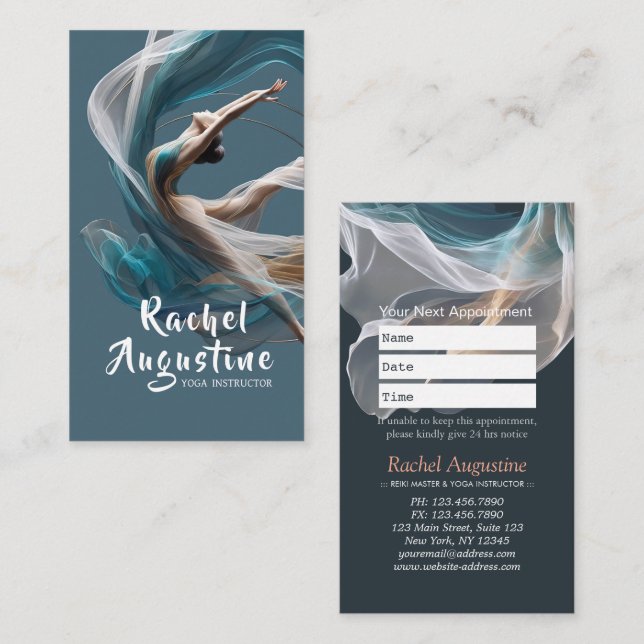 Flugflieger-Yoga-Lehrer Pilates-Fitness Terminkarte (Vorne/Hinten)