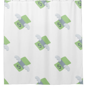 Fluggeld Emoji Duschvorhang