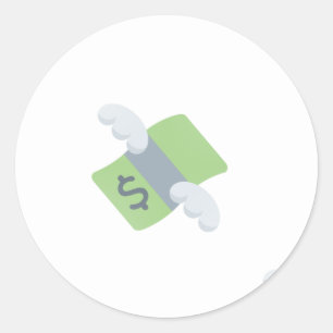 Fluggeld Emoji Runder Aufkleber