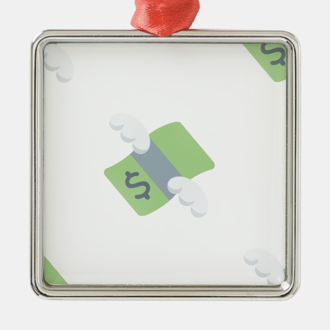 Fluggeld Emoji Silbernes Ornament (Vorne)