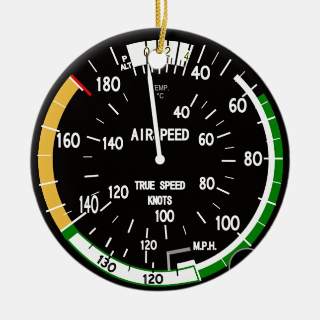 Fluggeschwindigkeitsanzeigegerät Keramik Ornament (Vorne)