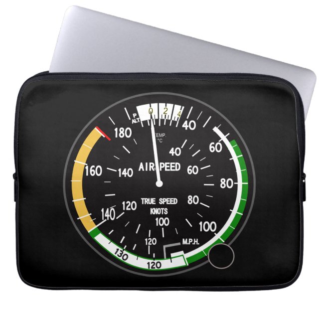 Fluggeschwindigkeitsanzeigegerät Laptopschutzhülle (Vorderseite)