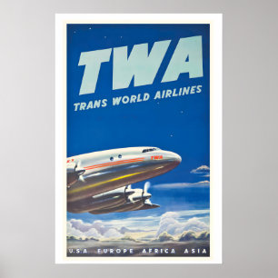 Fluggesellschaften Flugzeug Luftverkehr USA Europa Poster