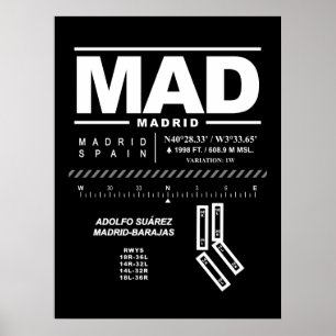 Flughafen Adolfo Suárez Madrid-Barajas MAD Poster