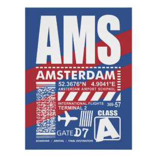 Flughafen AMS Amsterdam Poster