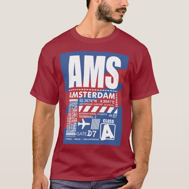Flughafen AMS Amsterdam T-Shirt (Vorderseite)
