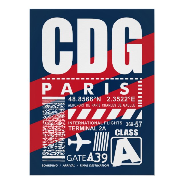 Flughafen CDG Paris Poster (Vorderseite)