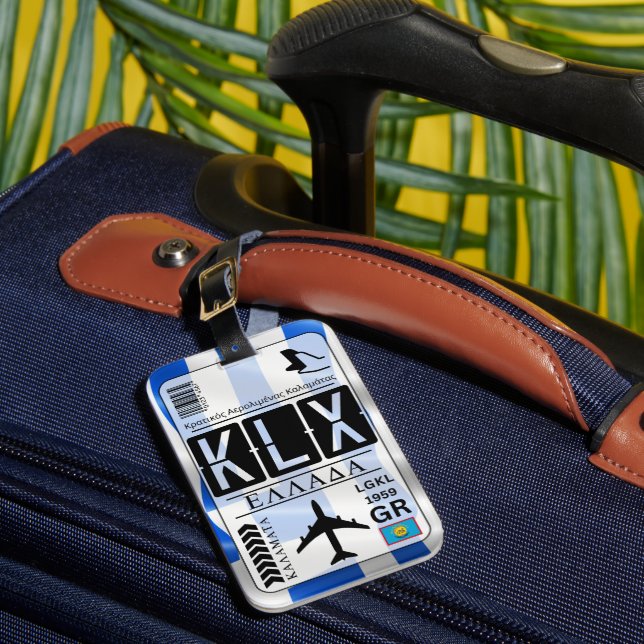 Flughafen-Code Kalamata KLX Gepäckanhänger (Vorderseite Insitu 1)