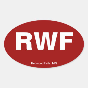 Flughafen-Code - Rotholz-Fälle, Minnesota Ovaler Aufkleber