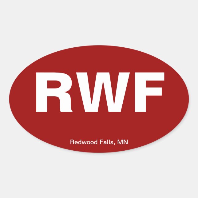 Flughafen-Code - Rotholz-Fälle, Minnesota Ovaler Aufkleber (Vorderseite)