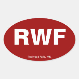 Flughafen-Code - Rotholz-Fälle, Minnesota Ovaler Aufkleber