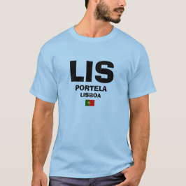 Flughafen-Code-Shirt LIS Lissabon Portela T-Shirt