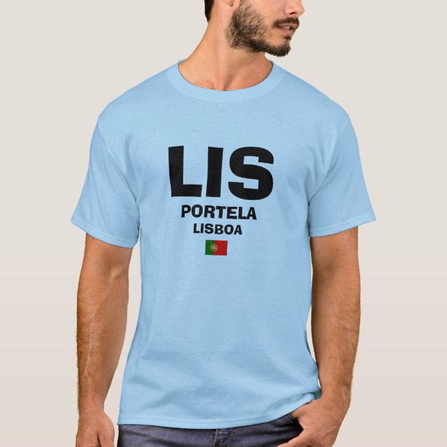 Flughafen-Code-Shirt LIS Lissabon Portela T-Shirt (Vorderseite)