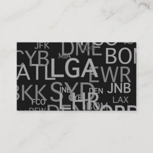 Flughafen-Codes für die Reise beruflich Visitenkarte