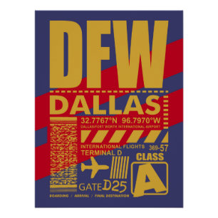Flughafen DFW Dallas Poster