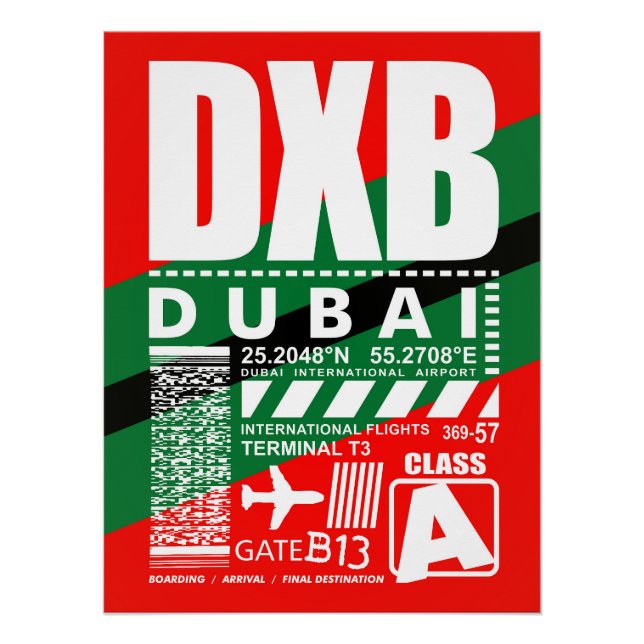 Flughafen DXB Dubai Poster (Vorderseite)