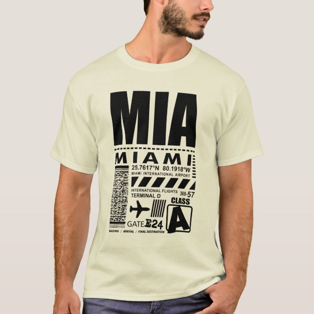Flughafen Florida MIA Miami T-Shirt (Vorderseite)