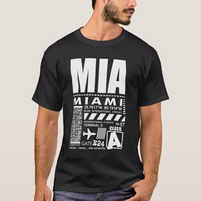 Flughafen Florida MIA Miami T-Shirt (Vorderseite)