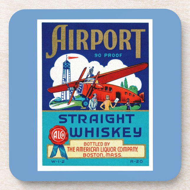 Flughafen Geright Whiskey Getränkeuntersetzer (Vorderseite)