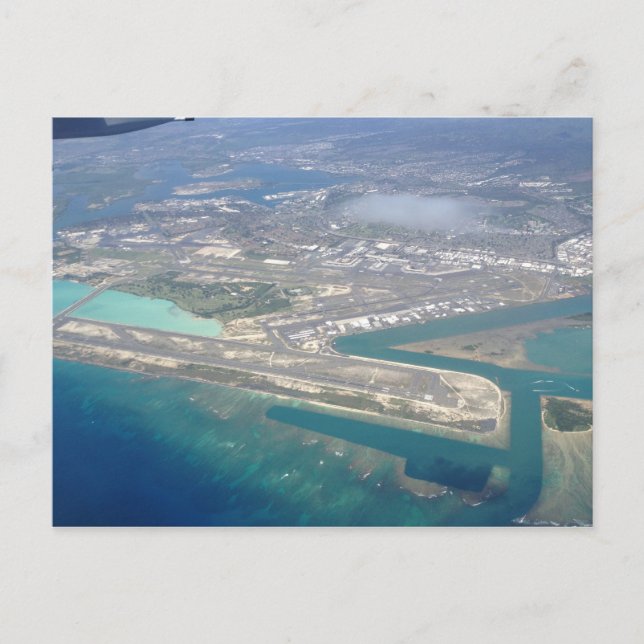 Flughafen Honolulu vom Himmel Postkarte (Vorderseite)