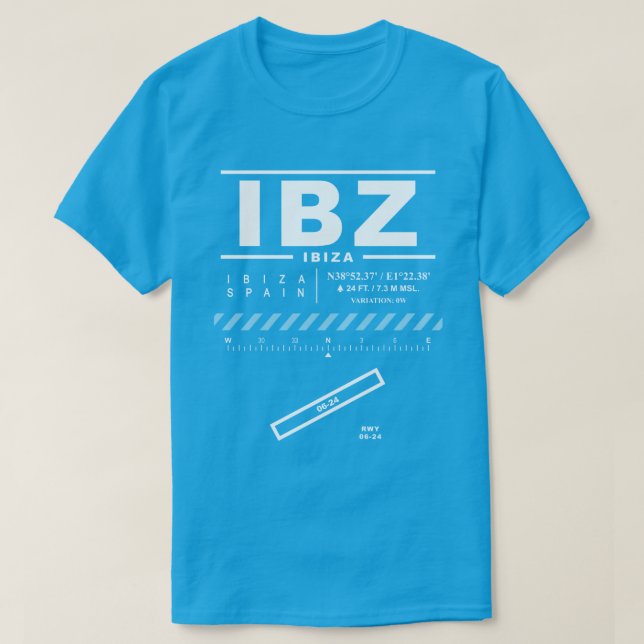 Flughafen Ibiza IBZ T - Shirt (Design vorne)