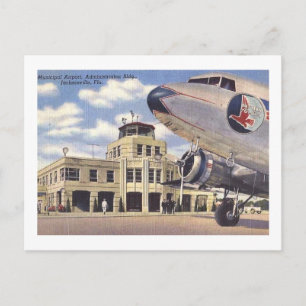 Flughafen, Jacksonville, Florida, Vintage Postkarte