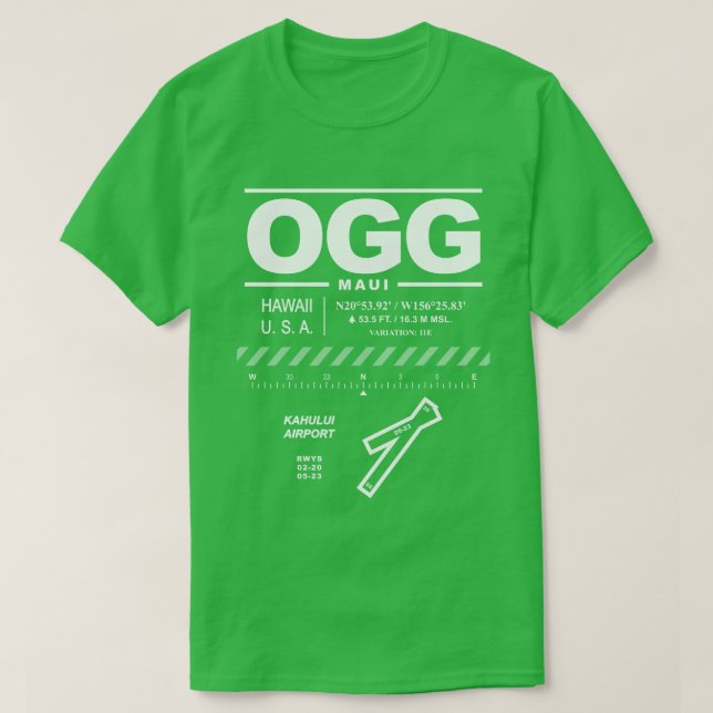 Flughafen Kahului OGG T - Shirt (Design vorne)
