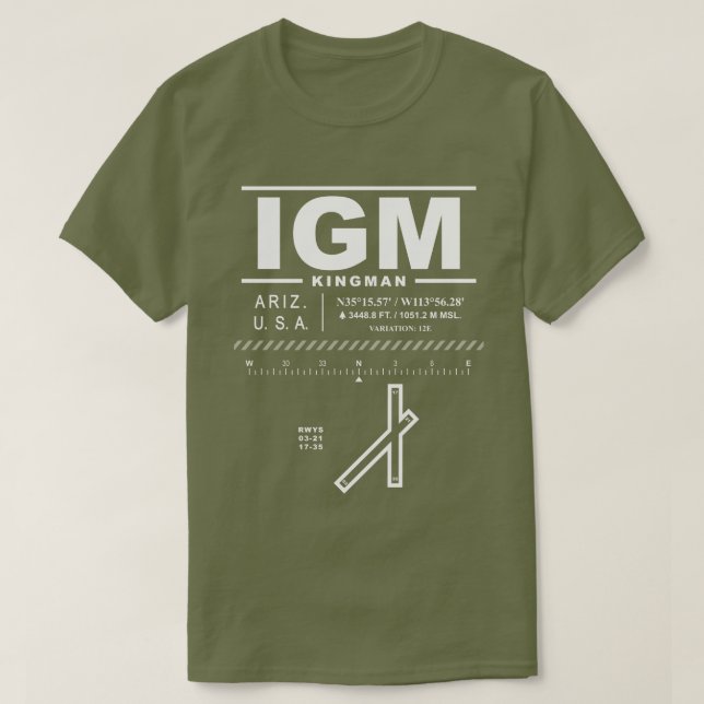 Flughafen Kingman IGM T - Shirt (Design vorne)