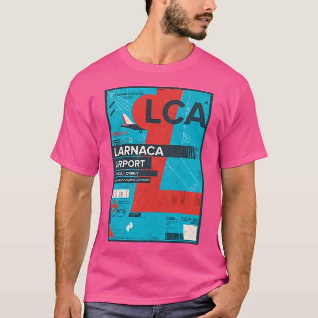Flughafen Larnaca Zypern Briefmarke Flugpass T-Shirt (Vorderseite)