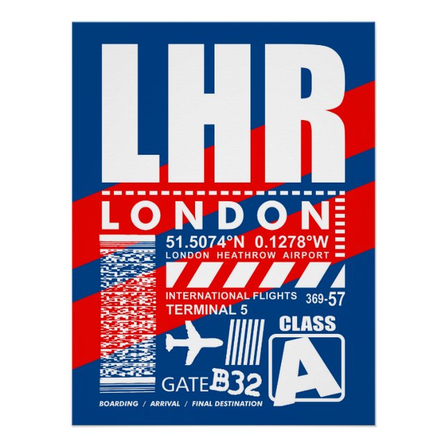 Flughafen LHR London Poster (Vorderseite)
