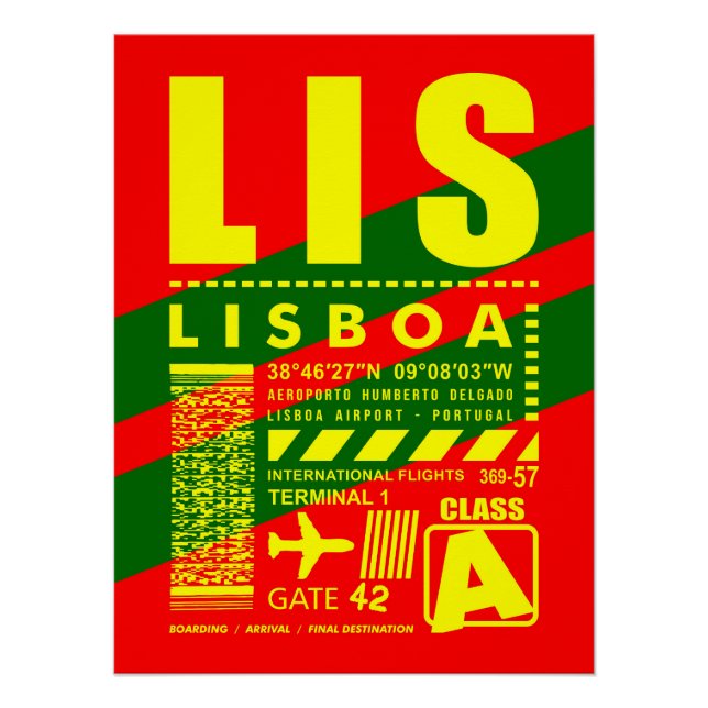 Flughafen LIS Lissabon Poster (Vorderseite)