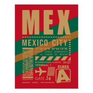 Flughafen MEX Mexico City Poster