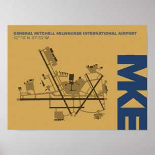 Flughafen Milwaukee (MKE) Diagramm Poster