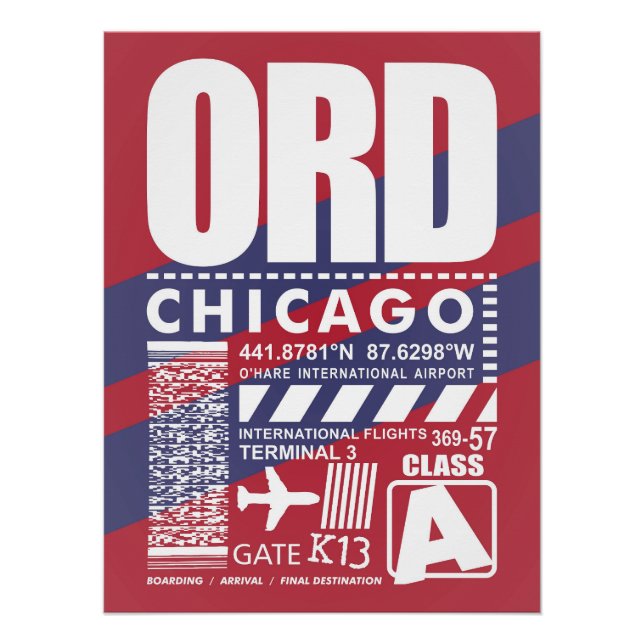 Flughafen ORD Chicago Poster (Vorderseite)