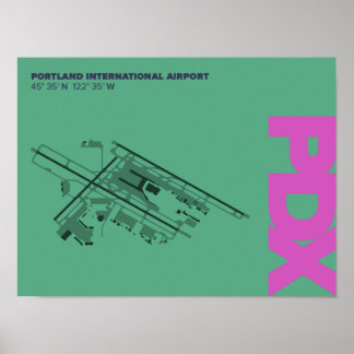 Flughafen Portland (PDX) Diagramm Poster