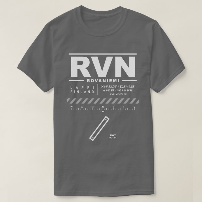 Flughafen Rovaniemi RVN T-Shirt (Design vorne)