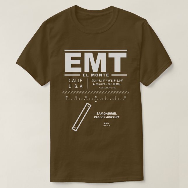 Flughafen San Gabriel Flughafen EMT T - Shirt (Design vorne)