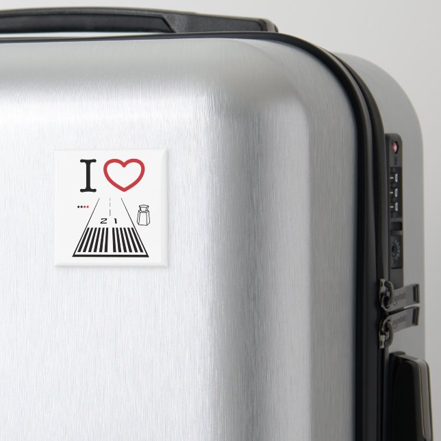 Flughafen Santa Monica Start 21 Quadratmagnet Magnet (In Situ (Gepäck))