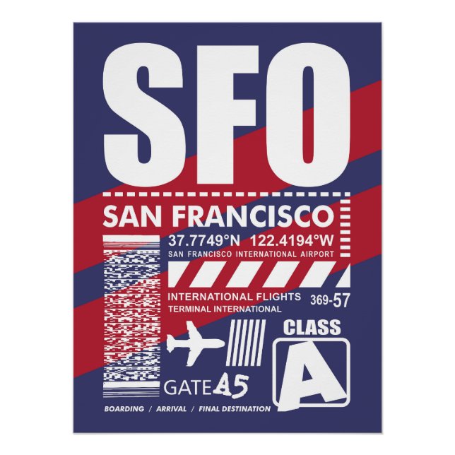 Flughafen SFO San Francisco Poster (Vorderseite)