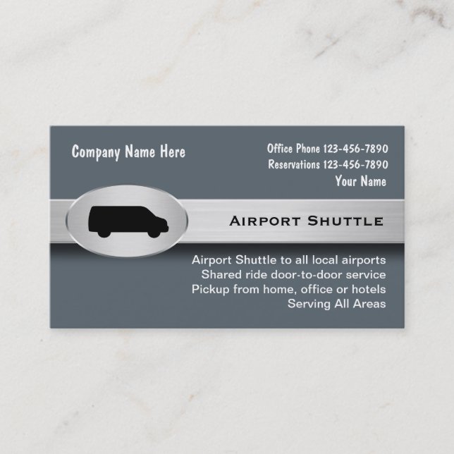 Flughafen-Shuttle-Visitenkarten Visitenkarte (Vorderseite)