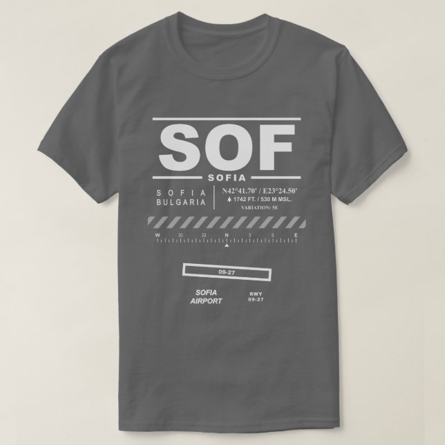 Flughafen Sofia SOF T-Shirt (Design vorne)