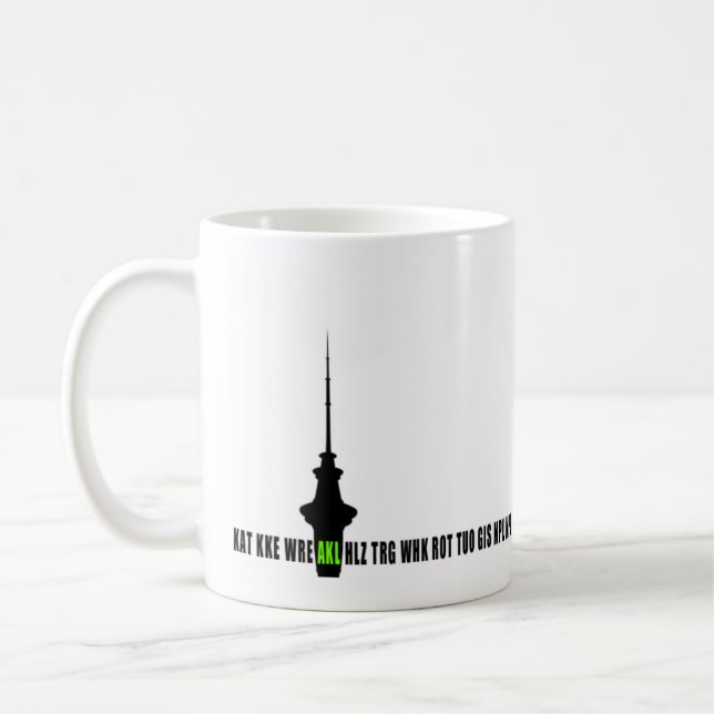 Flughafen-Stadt-Codes - Auckland Kaffeetasse (Links)