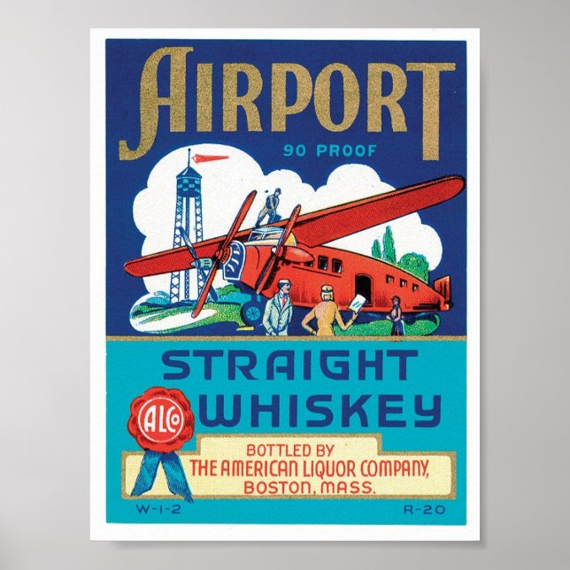 Flughafen Straight Whiskey Boston Massachusetts Poster (Vorne)
