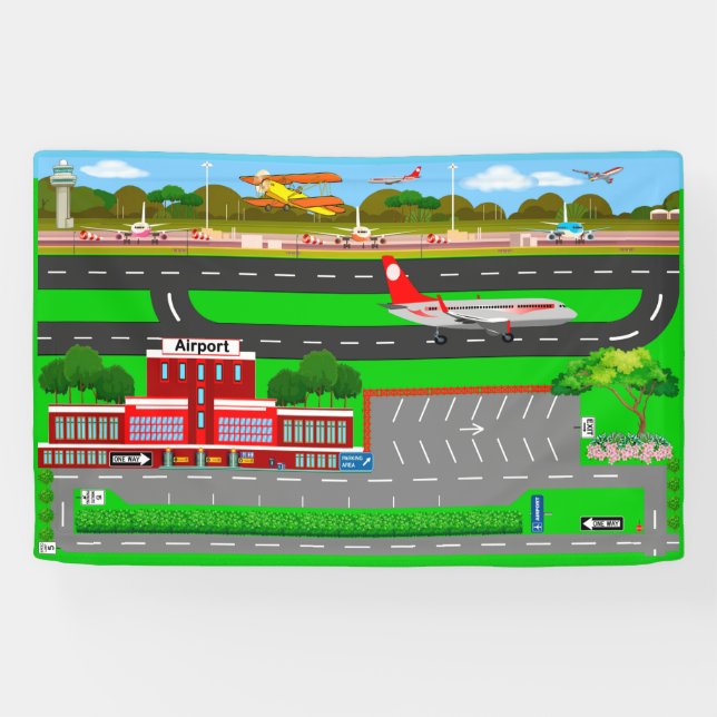 Flughafen Straßen für Autos 2 1/2' x 4' Banner (Horizontal)