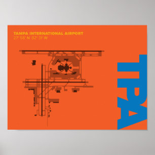 Flughafen Tampa (TPA) Diagramm-Poster Poster