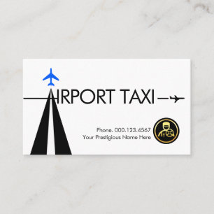 Flughafen-Taxi mit Letter-A-Startbahn Visitenkarte